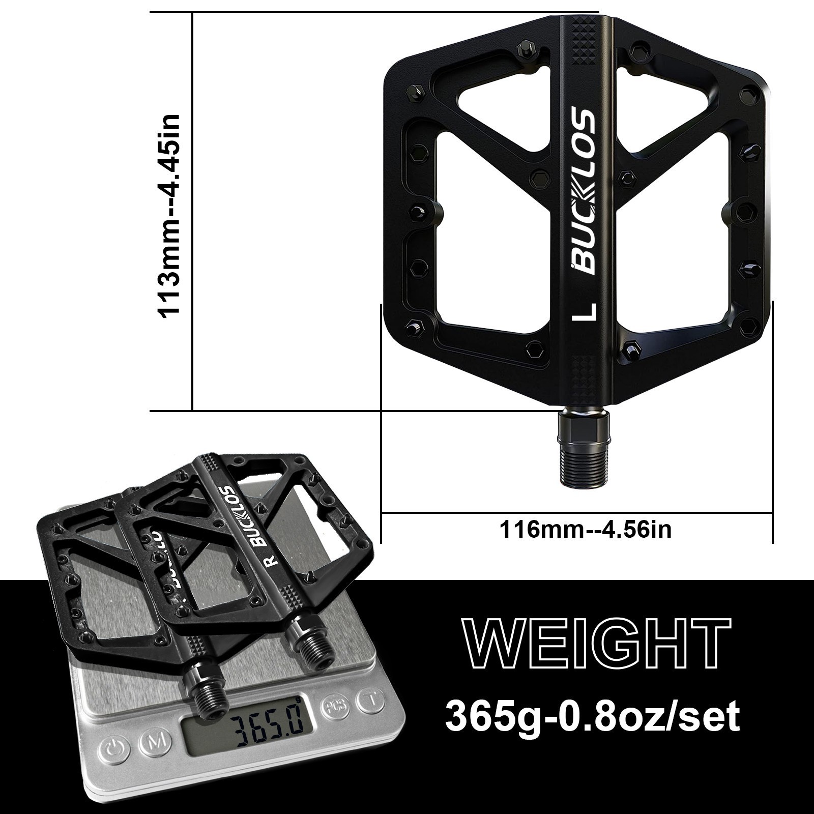 Mountain Road Bike Bicycle Bearing Pedals Widen Nylon Pedals 9/16″ For ROCKBROS