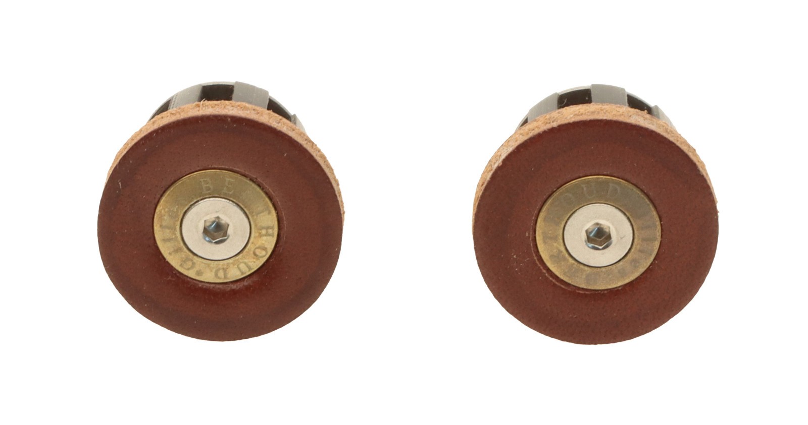 Gilles Berthoud Road Handlebar End Plugs PAIR Brown Leather NEW NOS NIB