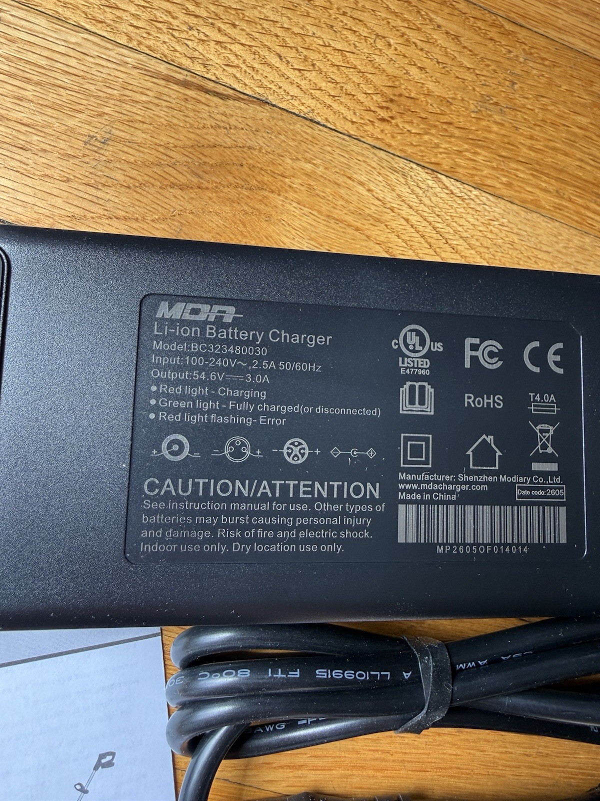 BANDIT X-TRAIL PRO E-BIKE CHARGER 48 V – 54.6V 3A UL 62368