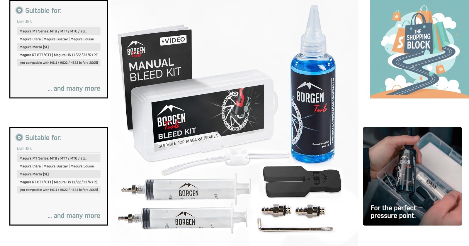 Bike Brake Bleed Kit for Magura Hydraulic Disc Brakes, 100ml Mineral Oil,