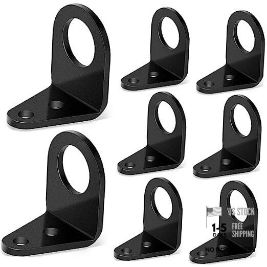 8 Pcs 3/16″ Mounting Hole Brake Bolt on Type Brake Line Tabs Mounting Black