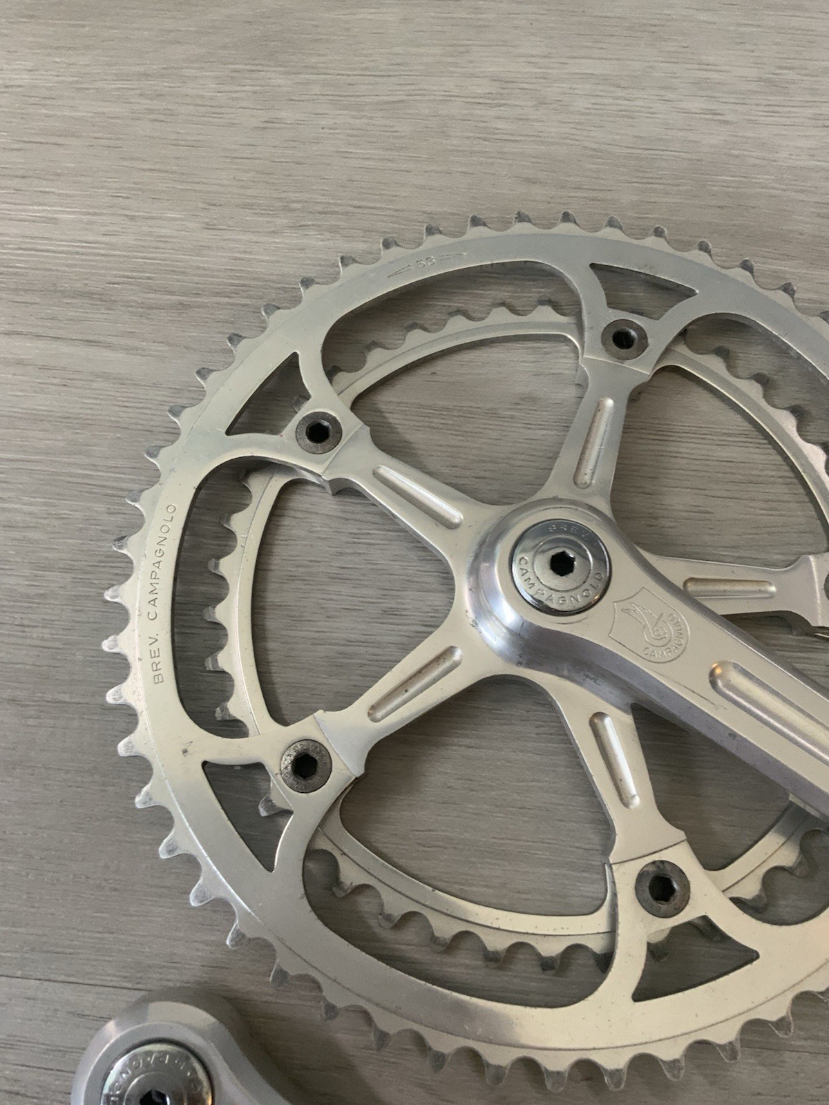 CAMPAGNOLO SUPER RECORD CRANKSET DOUBLE 53-42 TOOTH 170 MM ARMS RECORD CAPS