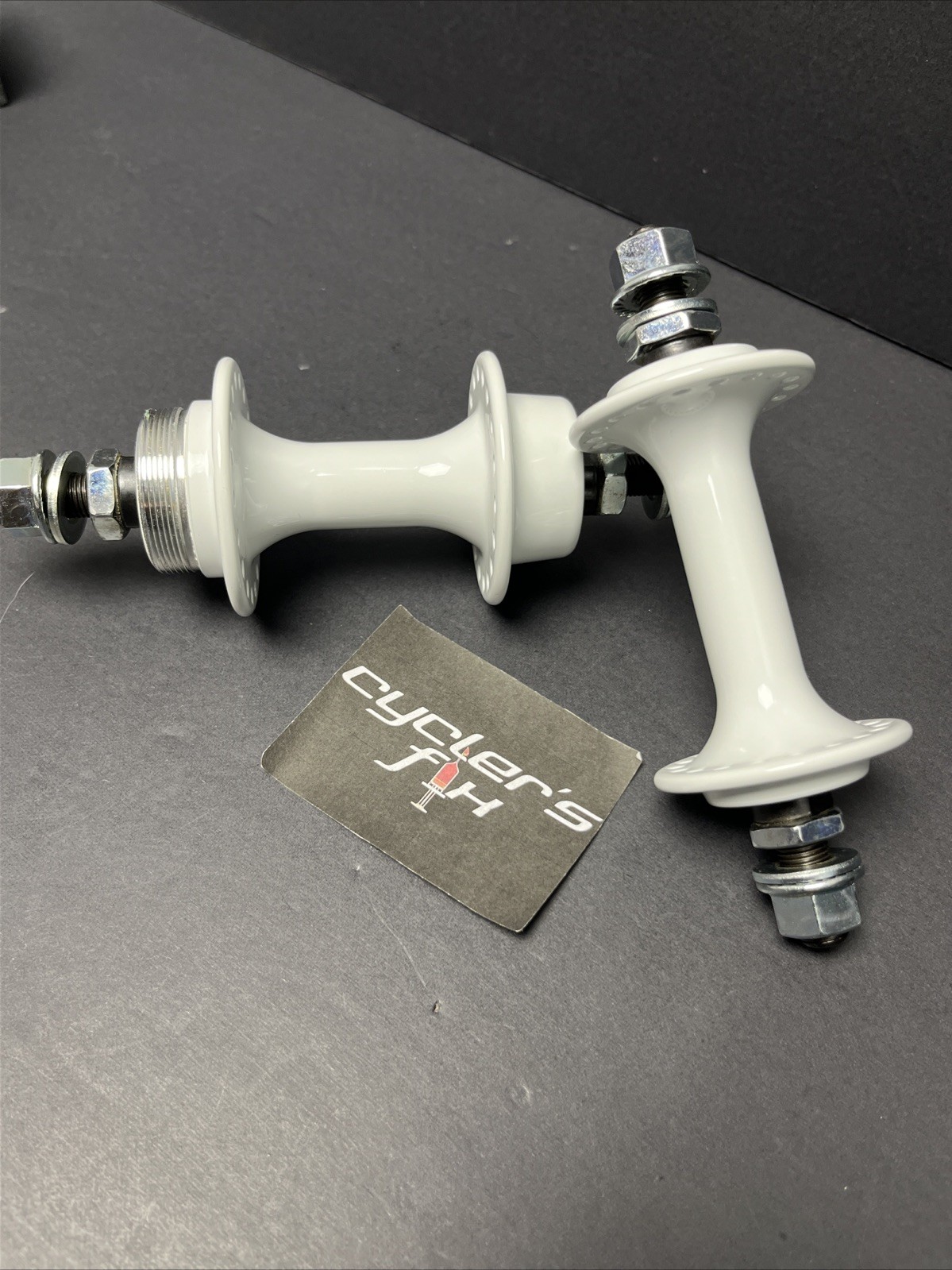 36h Low Flange White Alloy Bmx Hub Set freewheel fit: Gt Powerlite Suzue Haro*
