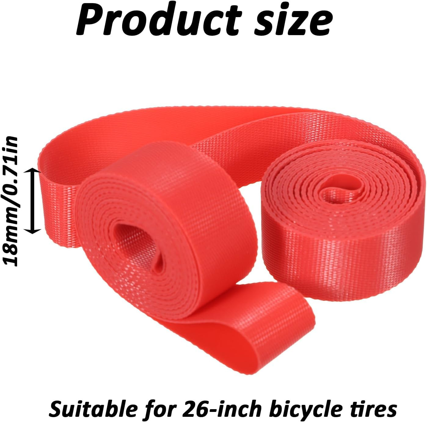2 Pack Bicycle Rim Liner Rim Tape 26 Inch Bike Rim Strip High Pressure & Punctu