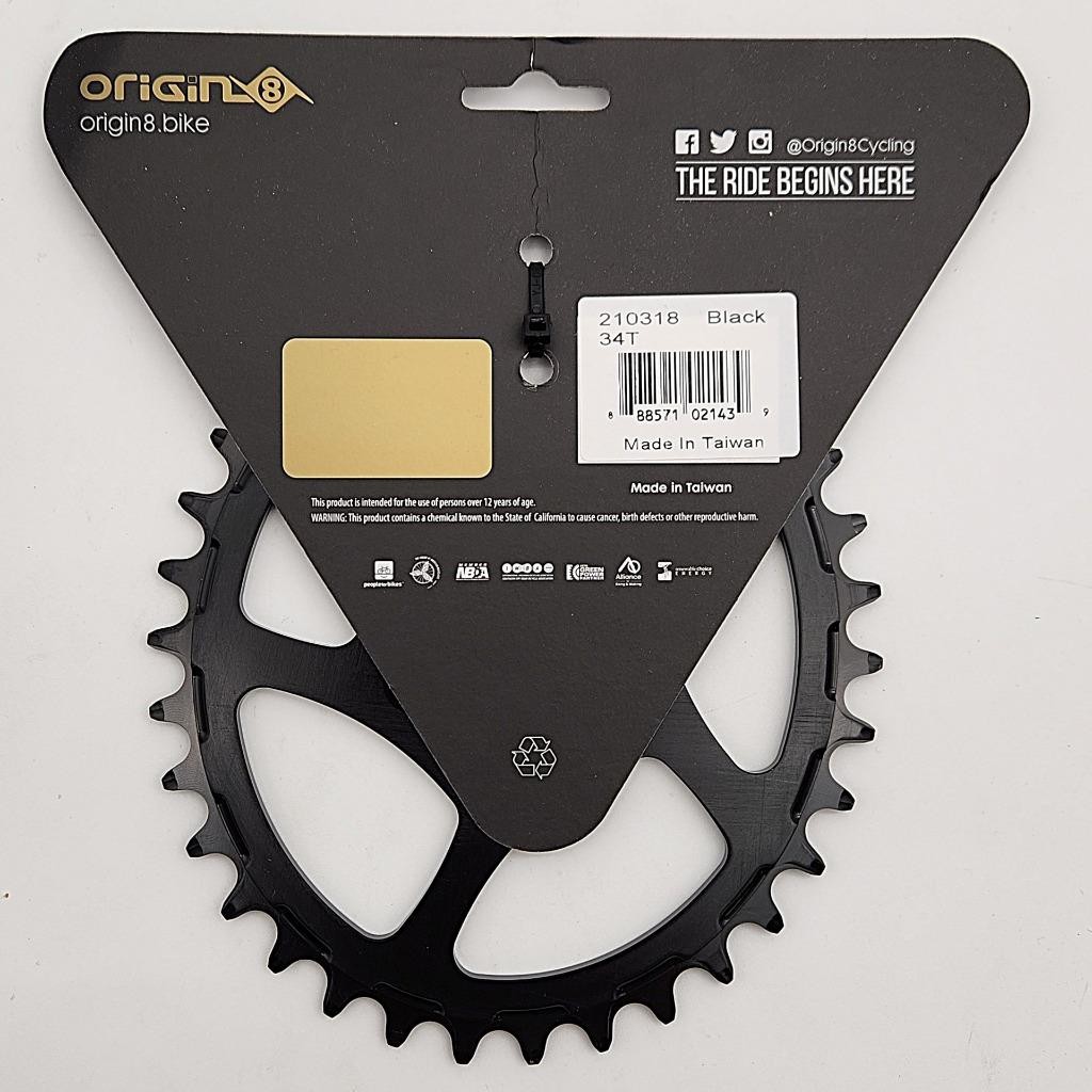 Origin8 Holdfast 34T Oval Direct 1x Bicycle Chainring BB30 Black OPEN PACKAGE
