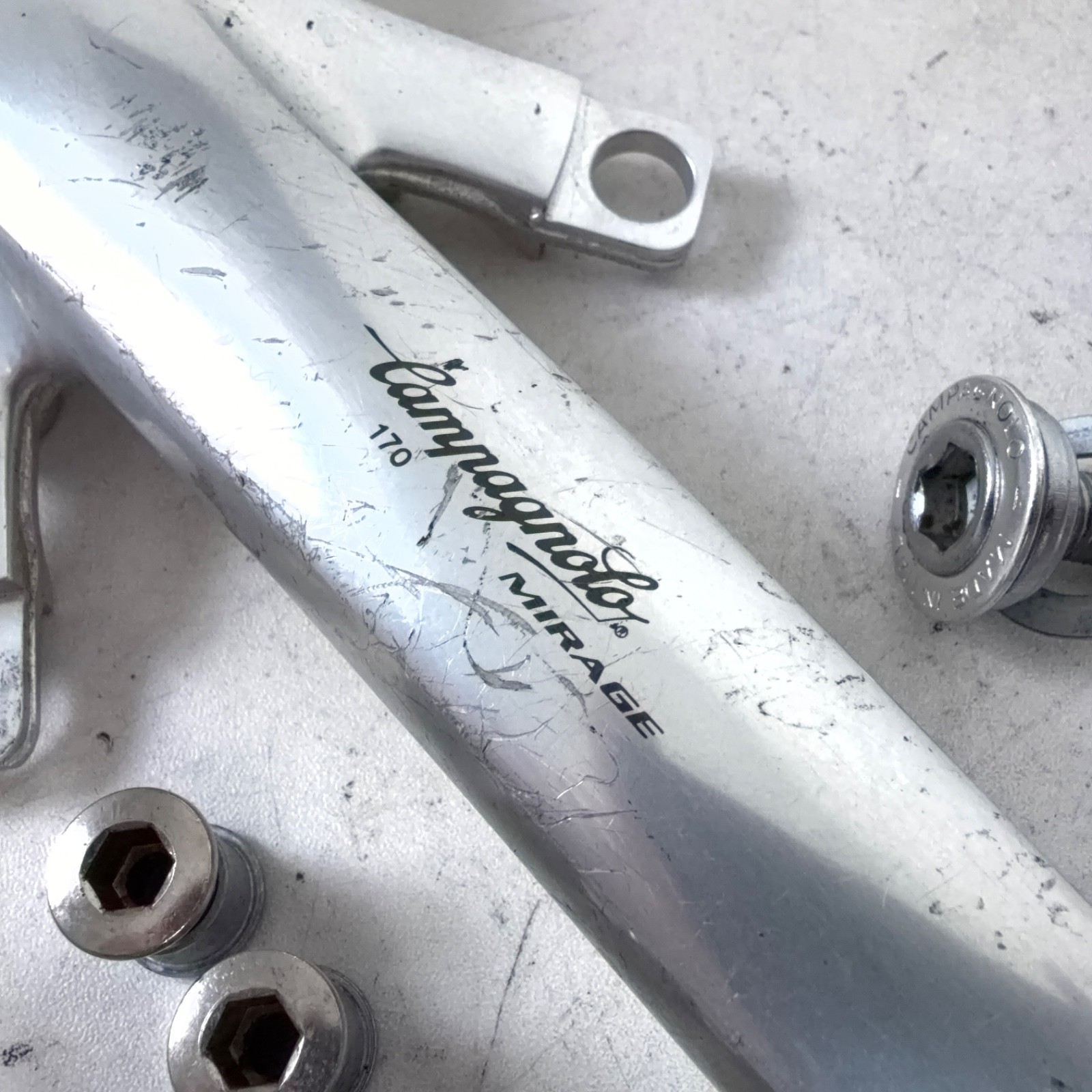 Campagnolo Mirage Triple Crank Arm Set 135/74 BCD, 170mm Arms, Silver /w Screws