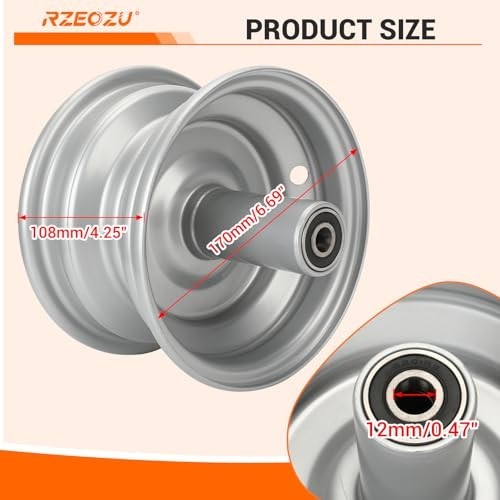 6 Inch Front Mini Bike Wheel Rim Kit for Coleman Baja Doodlebug Motovox