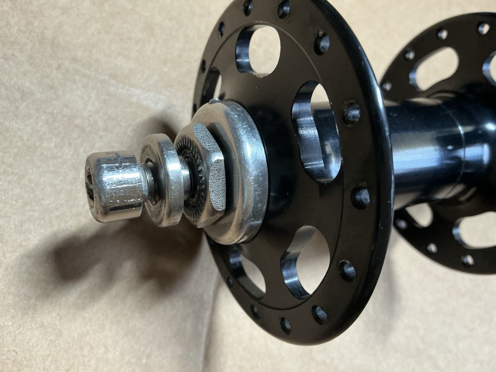 Paul Components High Flange Front Hub, 100mm Spacing, 32 Hole, Bolt-On, Black