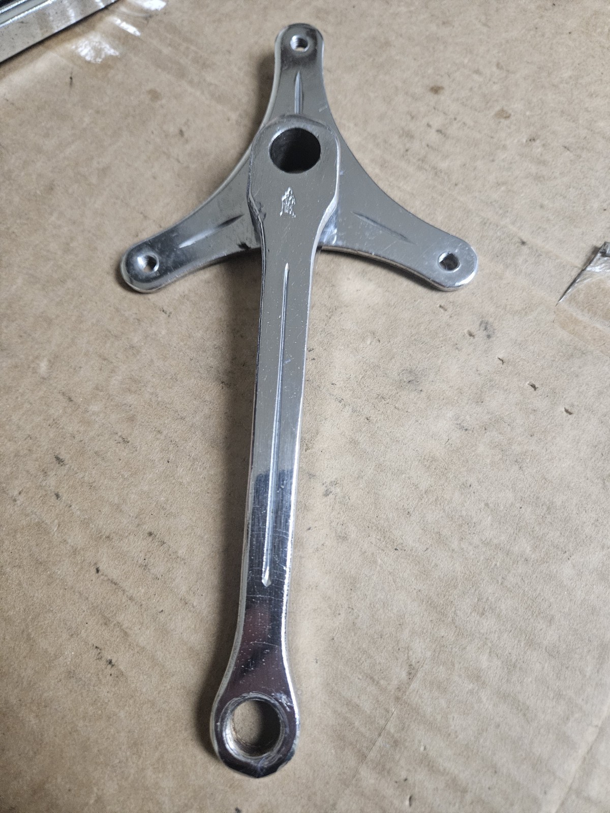 Vintage Cottered Crankset, Raleigh Sir Walter, 3 Arms, 165mm 52/40 T, w/ BB