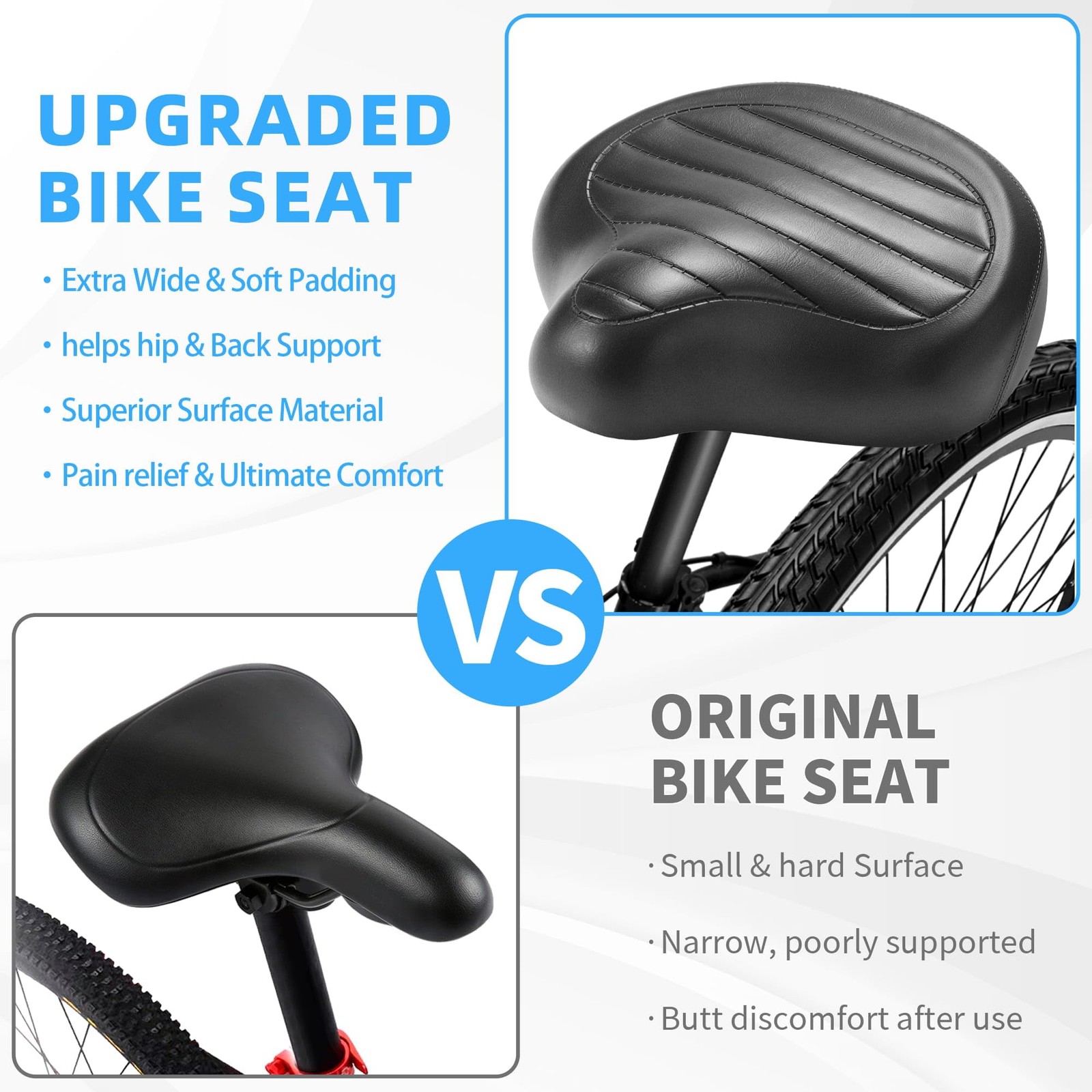 CDYWD New Noseless Bike Seat for Men Women Comfort Wide, Large Soft Padded Bi…