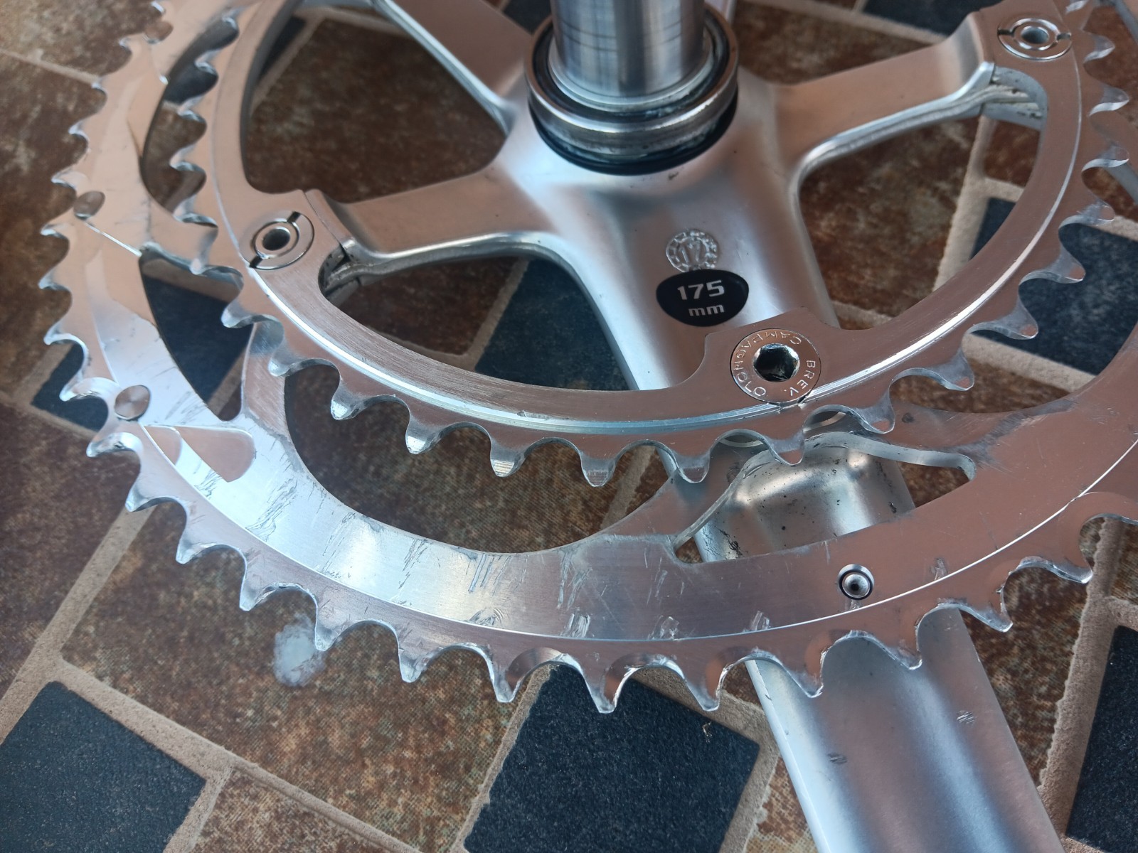 175mm 53/39 Campagnolo Athena 11 Ultra Torque Double Alloy Crankset Silver Campy