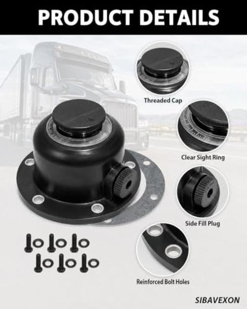 2 Pack Steer Axle Hub Caps, Black, 4.5 in, Replaces 343-4024 1612 1711 | Bolt