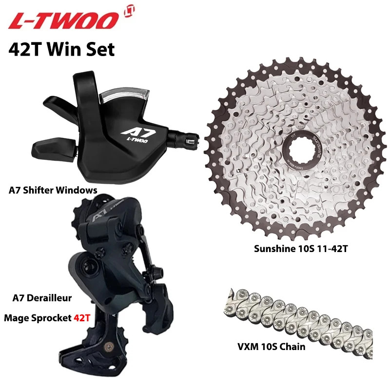 A7 1X10S Groupset 10 Speed Shift Lever Derailleur SUNSHINE Cassette 36T 42T 46T