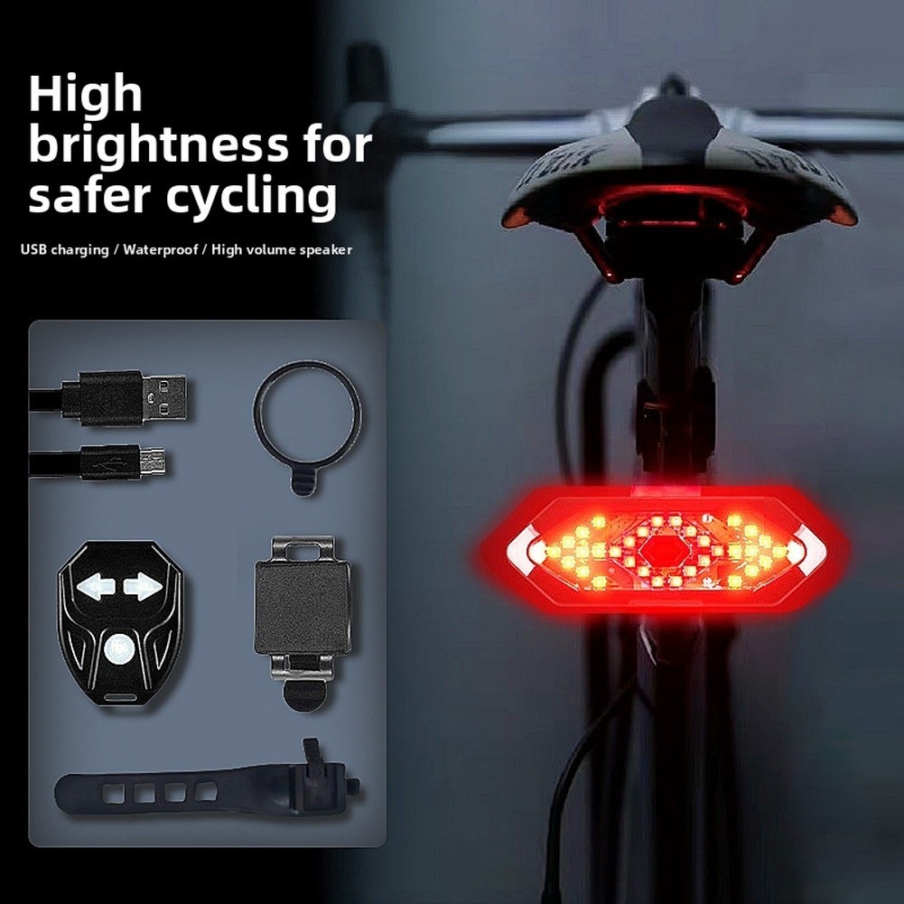 Rechargeable USB Bike Tail Light with Wireless Remote and Waterproof Case