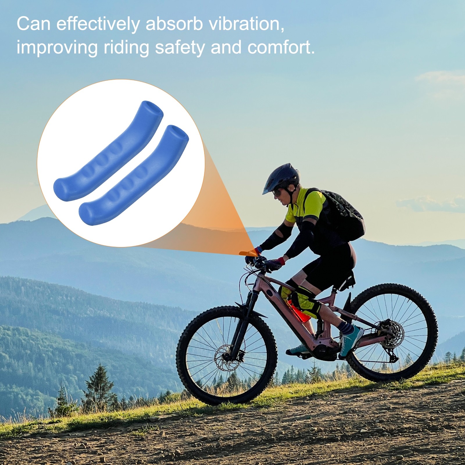 1 Pair Brake Lever Cover Silicone Anti-Slip Bike Brake Lever Protector Blue