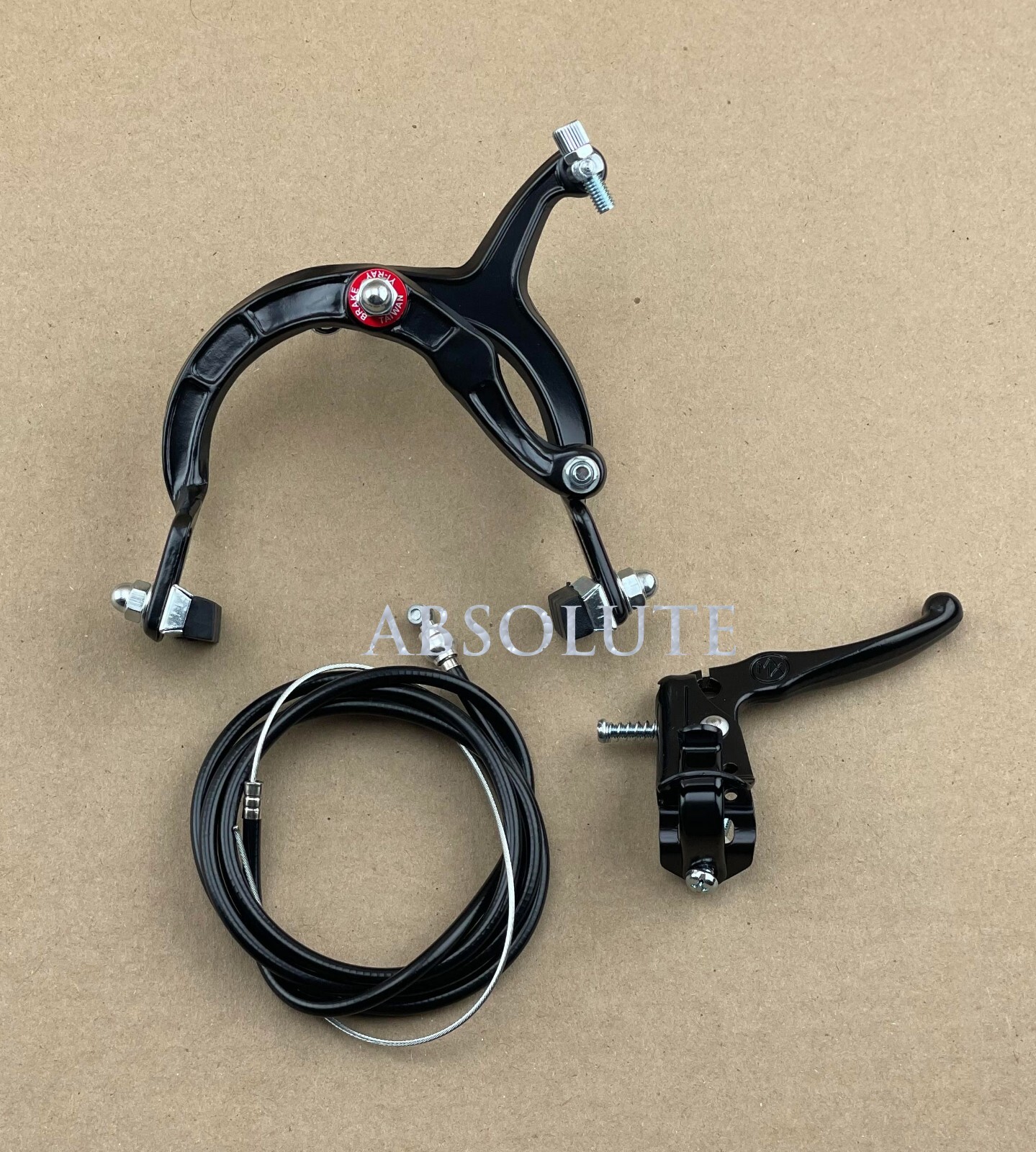 BLACK OLD SCHOOL BMX BIKE MX REAR BRAKE LEVER CABLE CALIPER CRUISER BICYCLE.