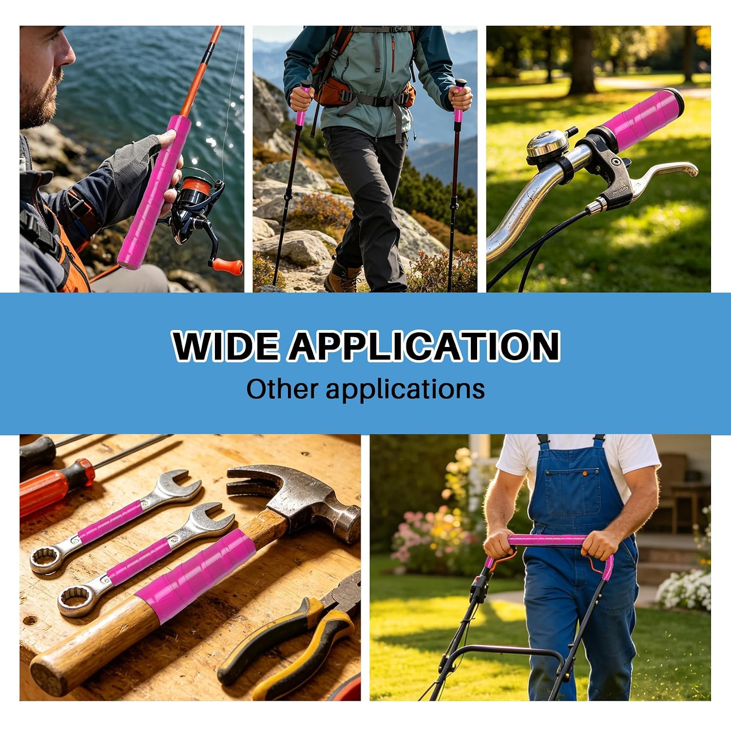 Silicone Grip Tape Rubber Pole Wrap Grip Tape with Residue-Free and Strong Grip