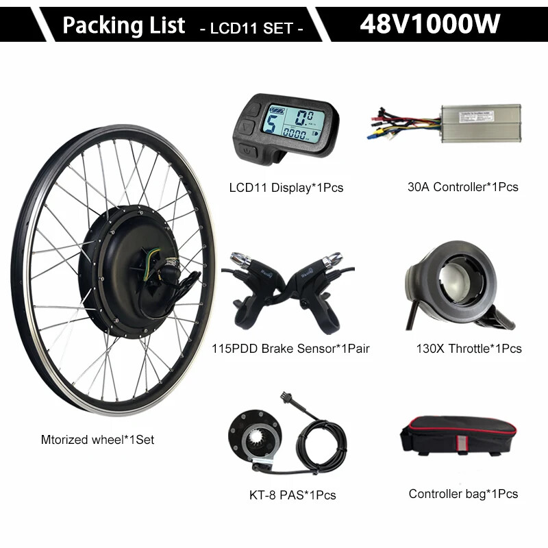 48V 1000W Electric Bicycle 20-29inch 700C Front Rear Hub Motor Wheel Kit