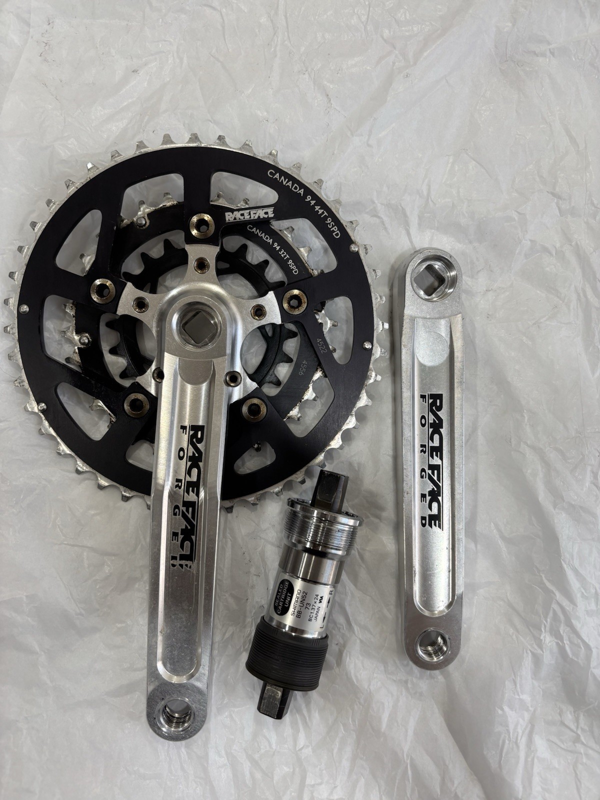 Race Face Forged Crankset Square Taper Vintage 90’s MTB 175mm Shimano Un52 Bb