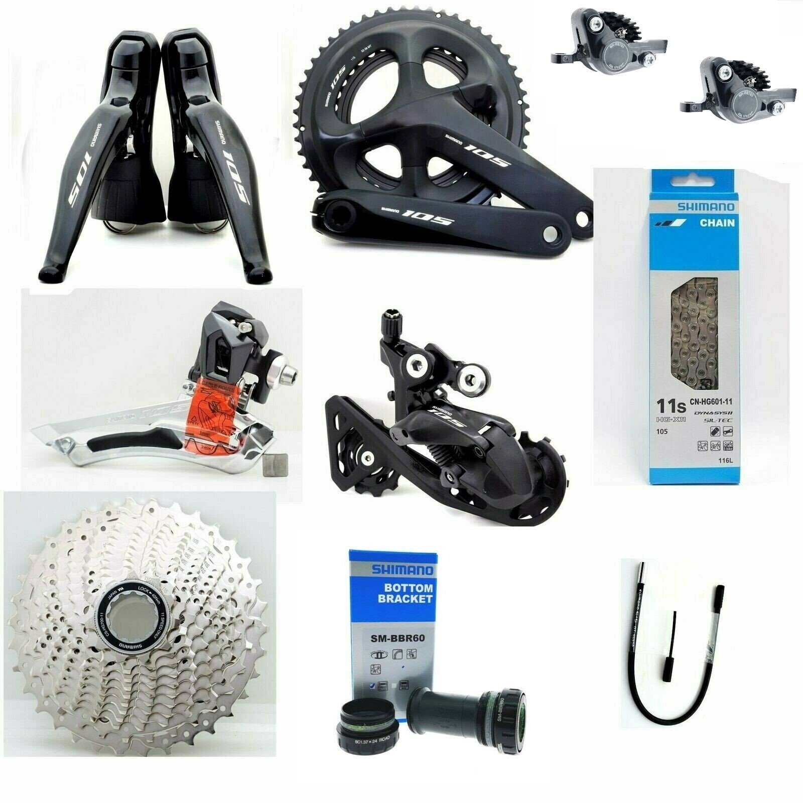 Shimano 105 ST-R7025 FC/FD/RD-R7000 50-34T HG700 11-34 BR-RS785 GroupSet