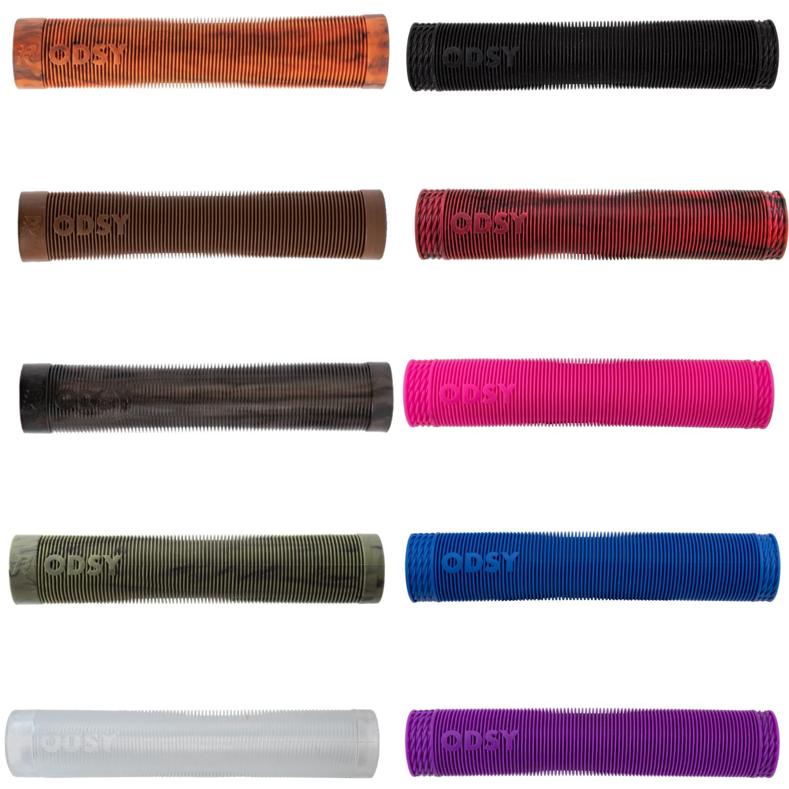 Odyssey Broc Raiford Signature BMX MTB Bike Grips Long 160mm Flangeless Pk Color