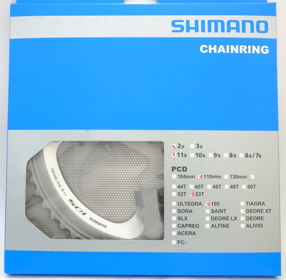 Shimano 105 FC-5800 Chainring 53T for 53-39T, Silver, 11 Spd, FC-6800 Usable