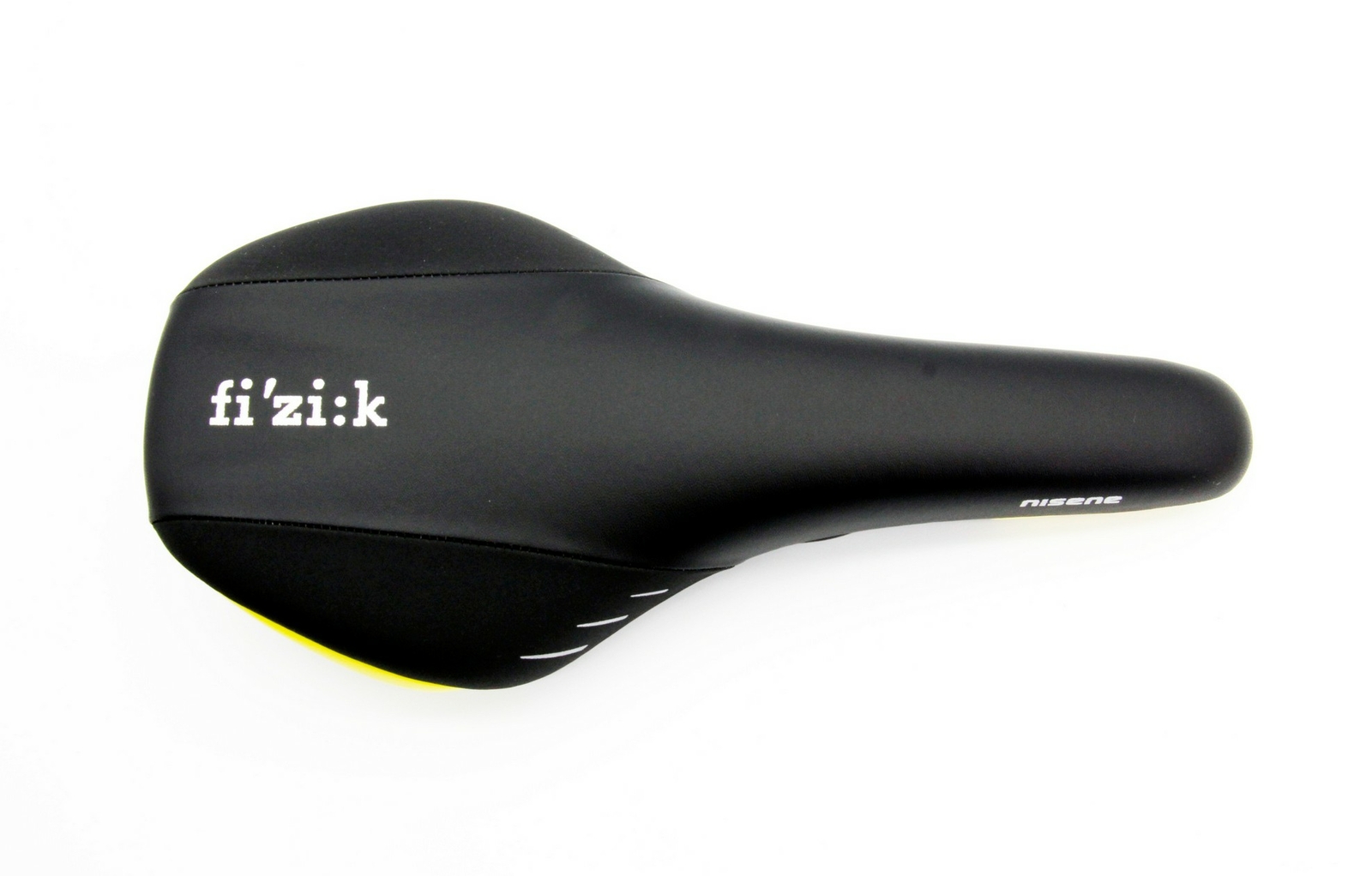 Fizik Nisene Road Mountain eBike MTB Bicycle Saddle Black Seat w/Yellow shell