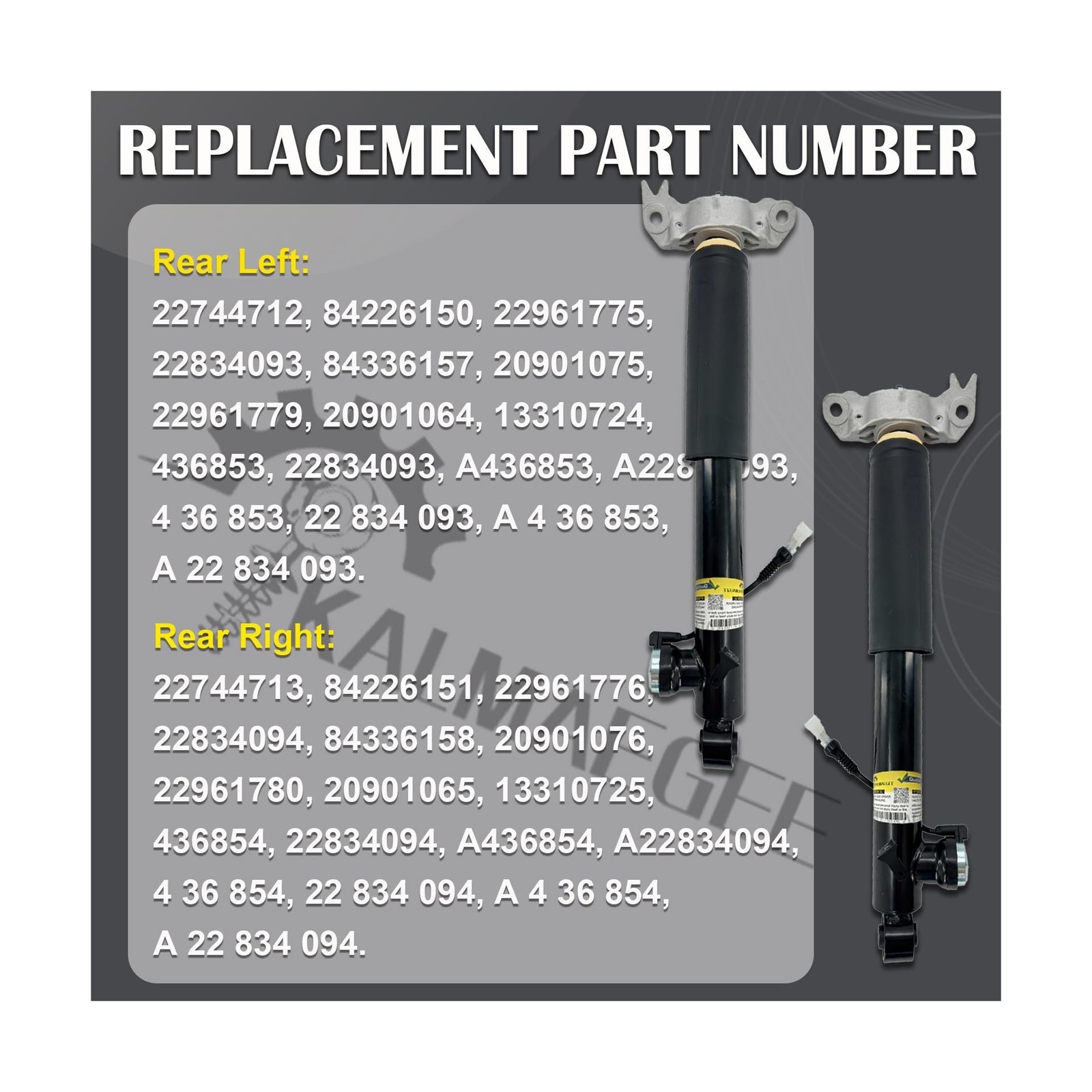 2PCS Rear Shock Absorber Struts with Electronic Damping Compatible with Buick…