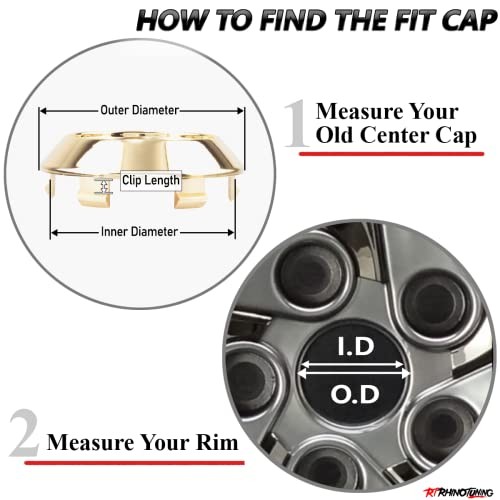 RT 70mm 2.76″ Wheel Center Caps Compatible with XXR 527 OD 70mm, ID 63mm Gold