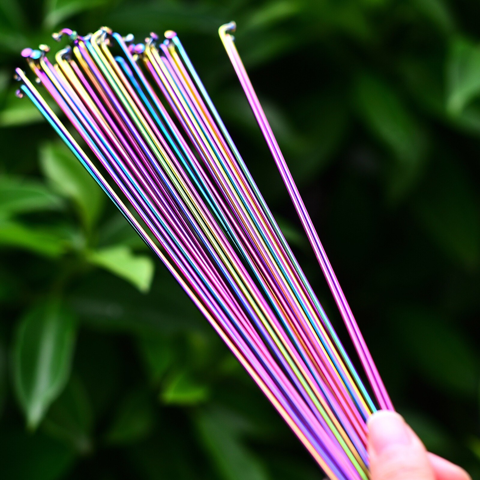 Ultralight J-Bend Colorful Stainless Bicycle Bike Spokes with Brass nipples NeFq