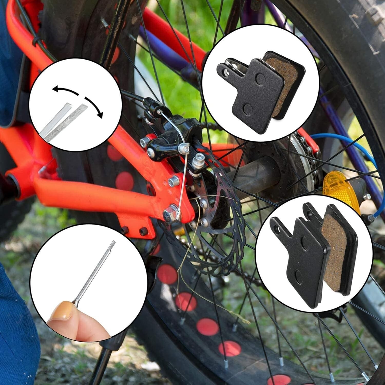 Mountain Bike Brake Pads – 8 Resin Pads for Shimano Tektro Disc Brakes