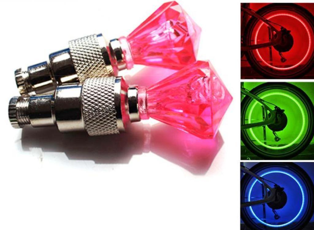 Lot GEM LED single VALVE BIKE CAR LIGHTS cycling bike flash tire wheel safety