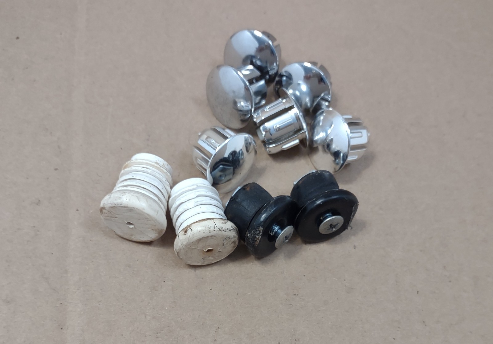 Vintage Bicycle Handlebar Tape End Plug Assortment 5x Pair