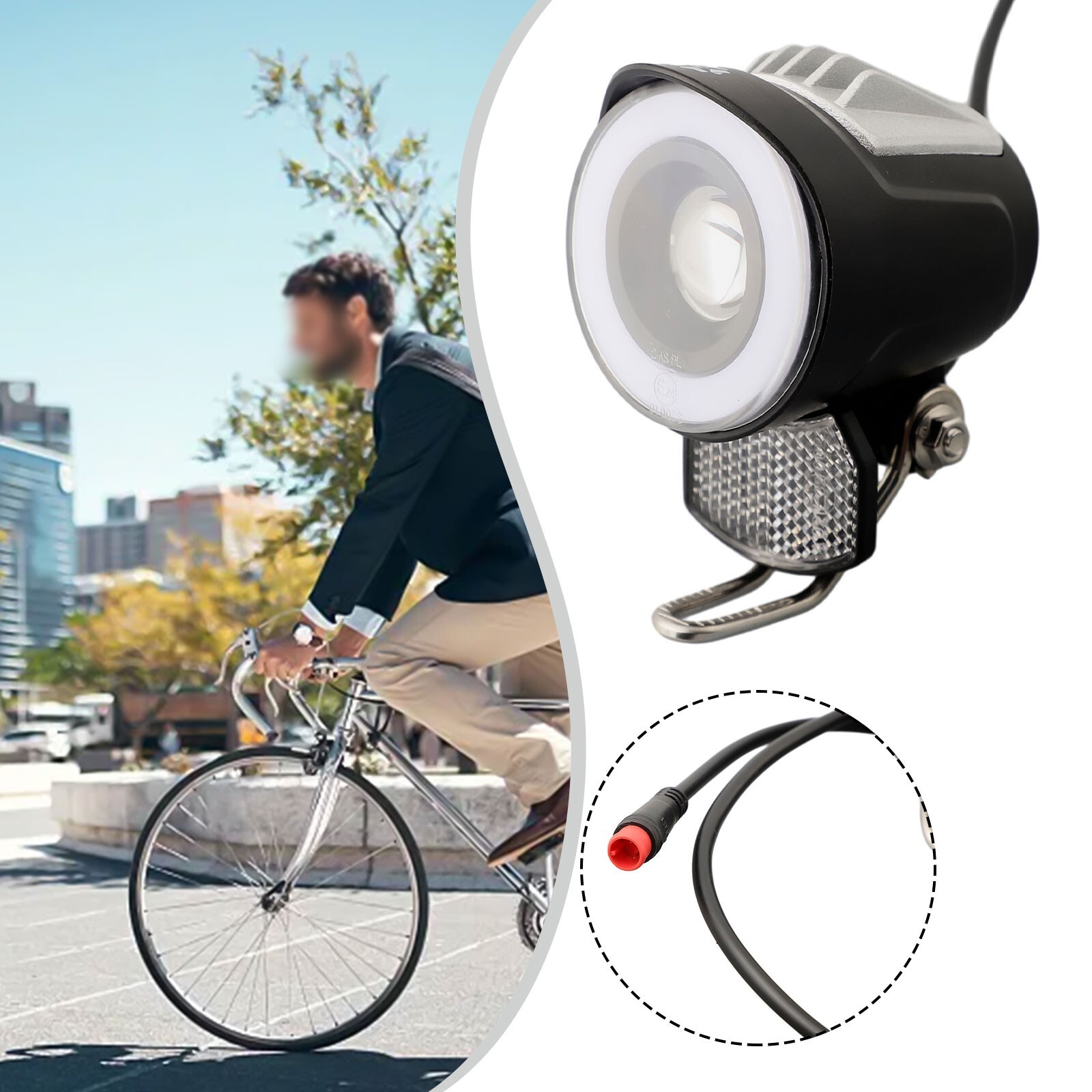 LED Headlight For-E-Bike Front Light Spotlight Electric Bicycle 6-48V New