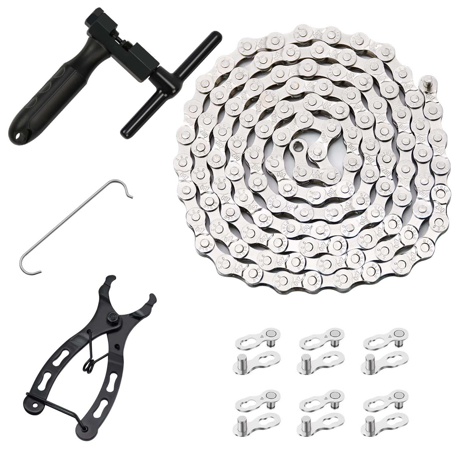 Bike Chain Kit, Single/6/7/8/9/10/11/12 Speed Multi-Function Bike Mechanic Re…