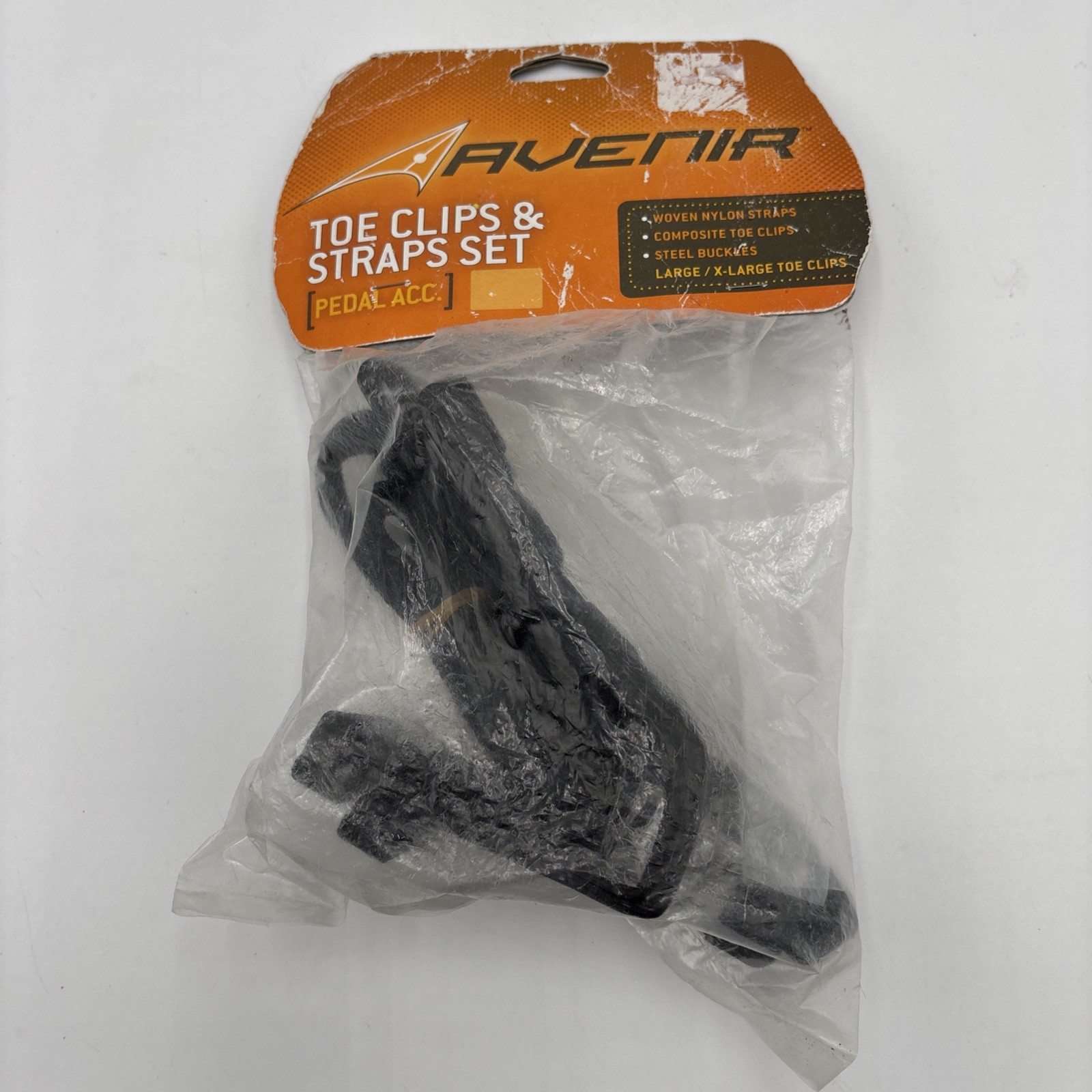 AVENIR L/XL Composite Bike Toe Clips, Nylon Straps, Steel Buckles