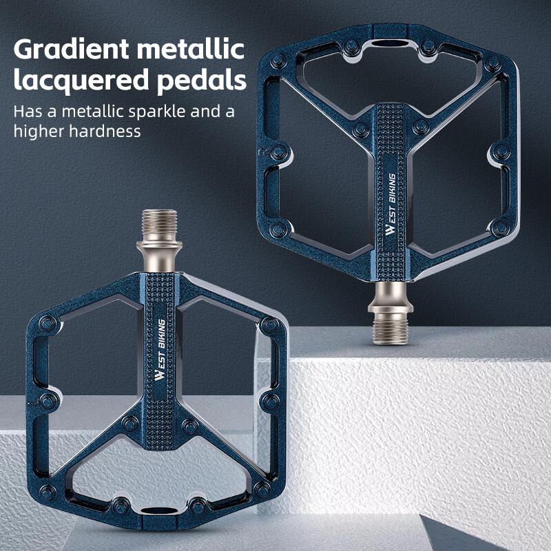 Bicycle Pedals Aluminum 3 Bearings Gradient Bike Pedals Platform Pedals 9/16 in