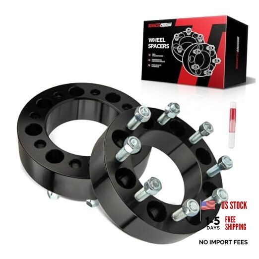 8×6.5 Lug Wheel Spacers 2 inch with 9/16″ x18 Thread Pitch, 126.15mm Hub