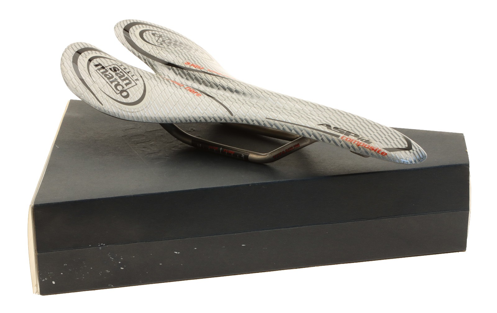 Selle San Marco Aspide Saddle Carbon Fiber Body Titanium Rail Silver NIB NOS NEW