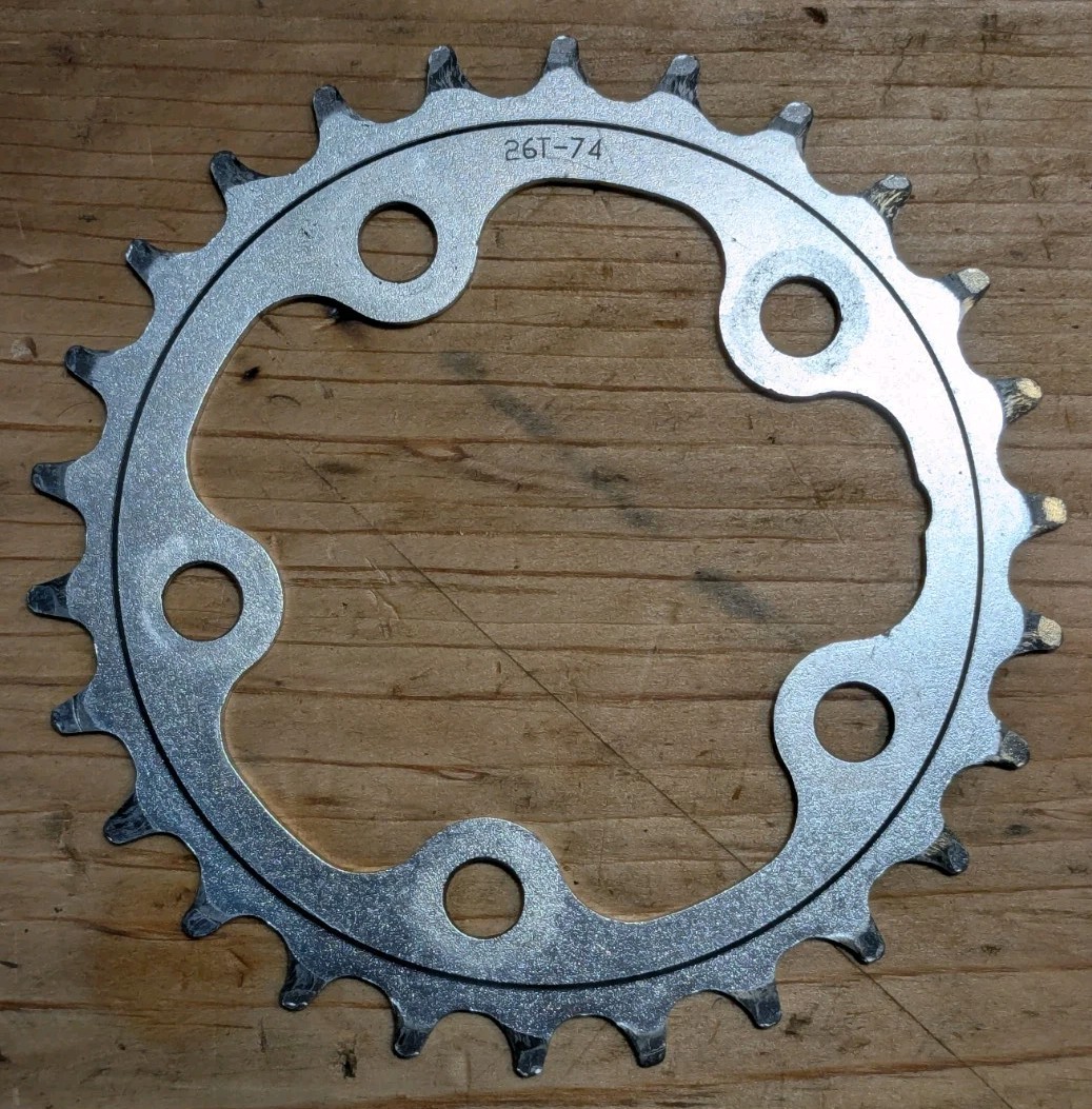 Unbranded 26T 5-bolt 74 BCD Aluminum Chainring Silver