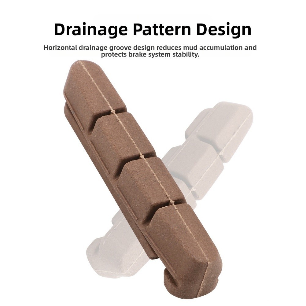 Carbon Fiber Road Bike Brake Pads for Rim Brake V Brake with Mixed Rubber Resin