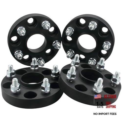 4PC Black 5×4.5 to 5×112 Wheel Adapters – 1 Inch with 12×1.5 Studs – 4 PCS