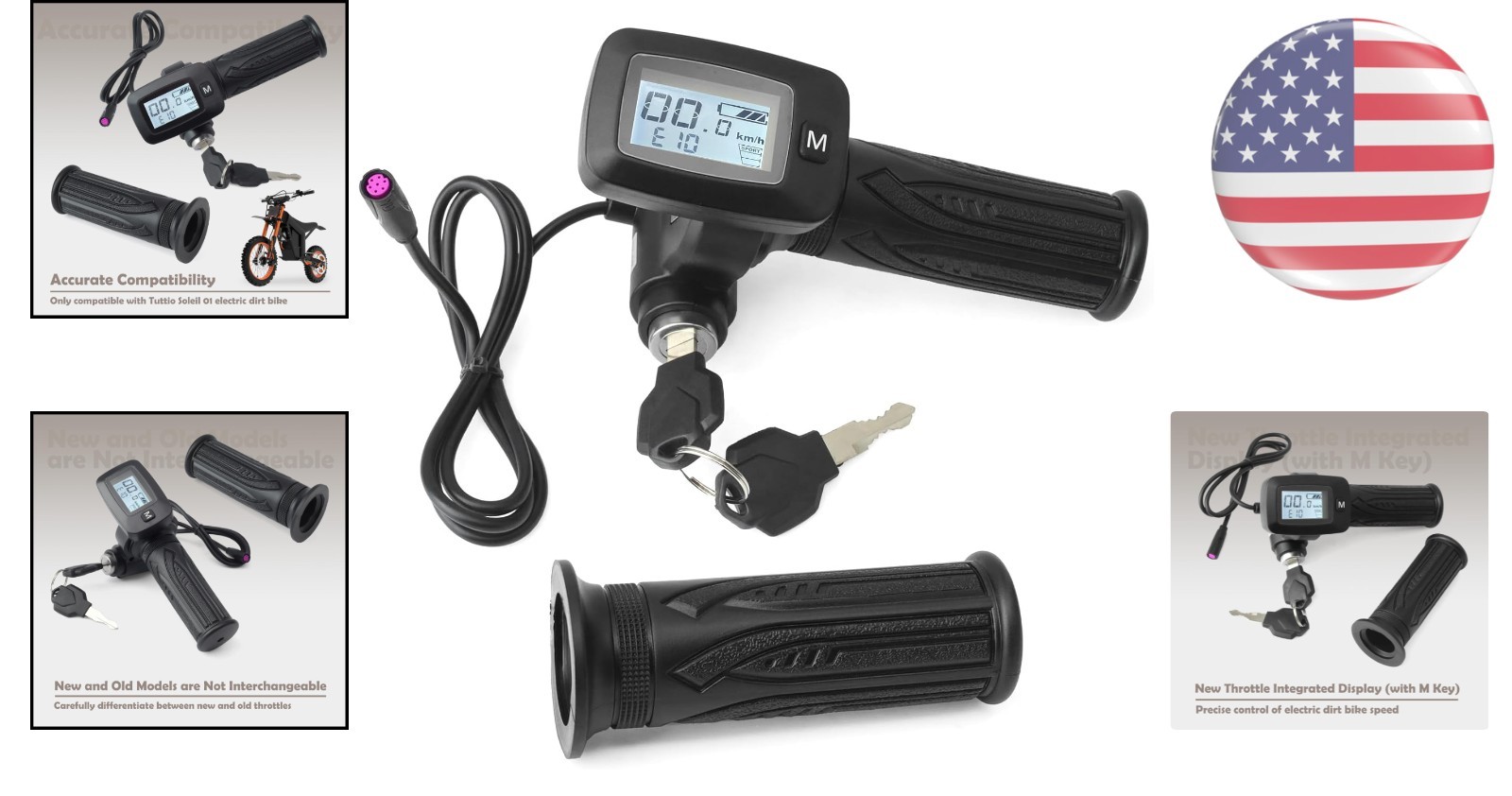 Quick Install 48V Throttle Replacement with M Key for Tuttio Soleil 01 Bikes