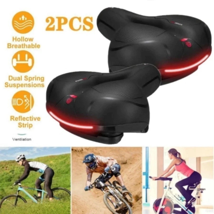 Extra Wide Big Bum Bike Bicycle Saddle Seat,Gel Cushion Sporty Soft Comfort Pad