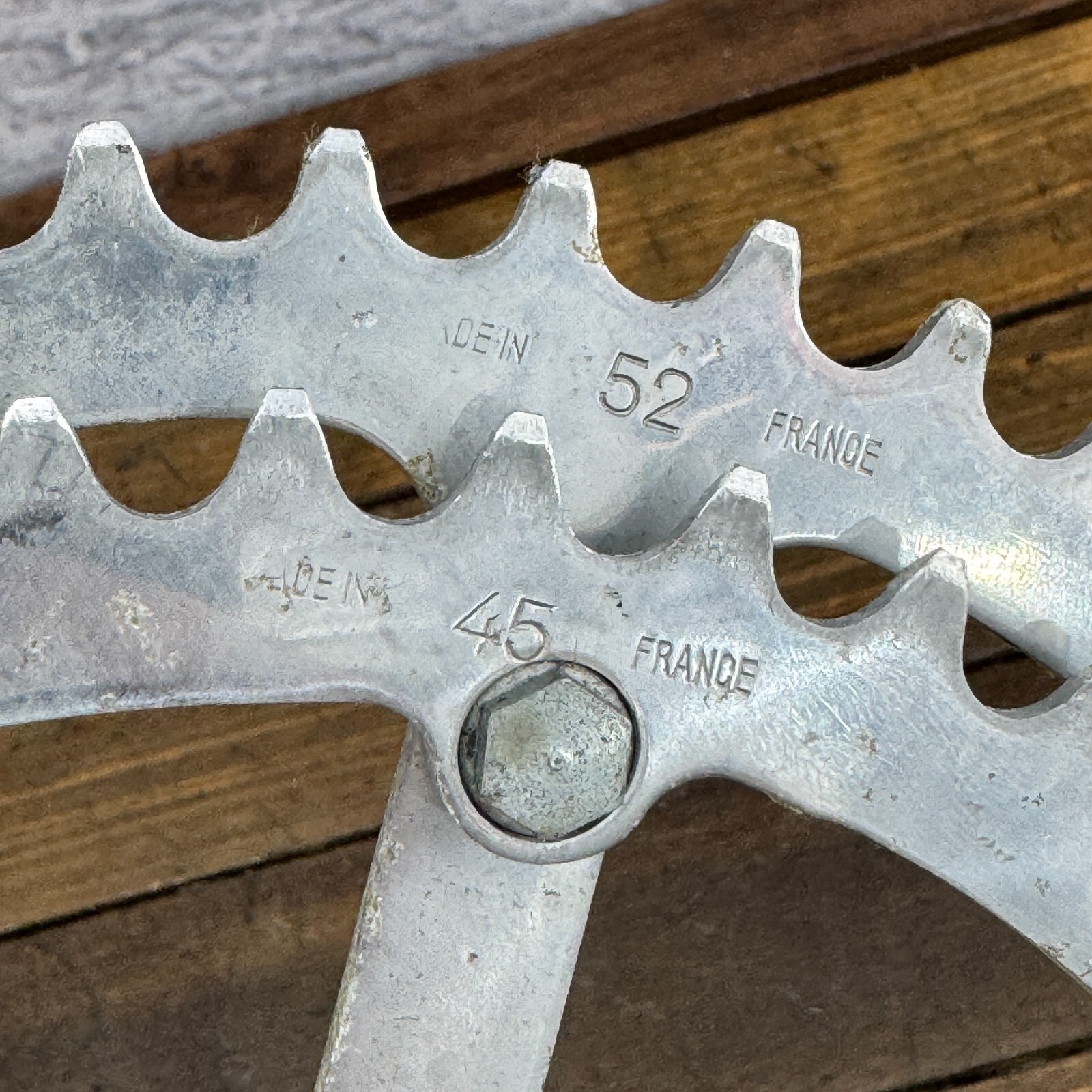 Vintage TA Crank Set 170 mm FRENCH Double 5 Arm 1970s France Eroica 130 BCD