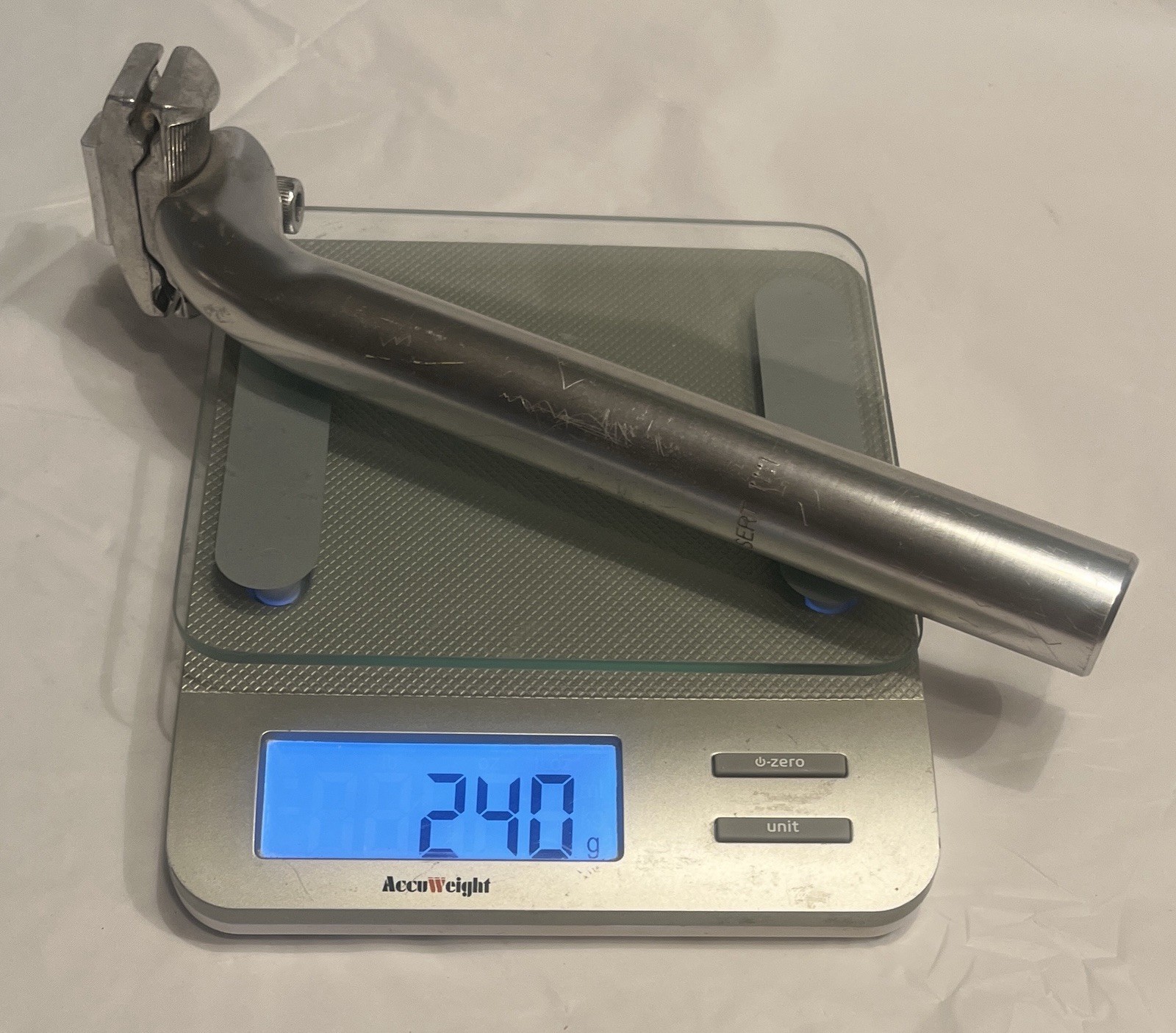 Polished Silver Seatpost 27.2mm x 250mm Offset 20mm Unbranded Seat Post 240g