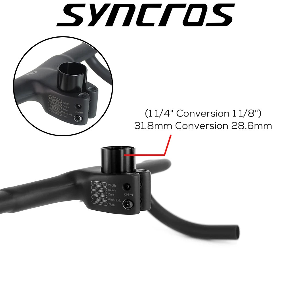 Syncros Carbon Road Bike Drop Bar Internal Cable Routing with Computer Mount