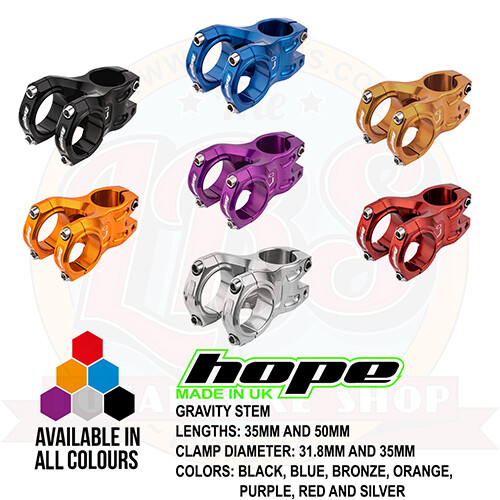 Hope Gravity Stem 35mm 50mm Length 31.8mm 35mm Bar – All options – Brand New
