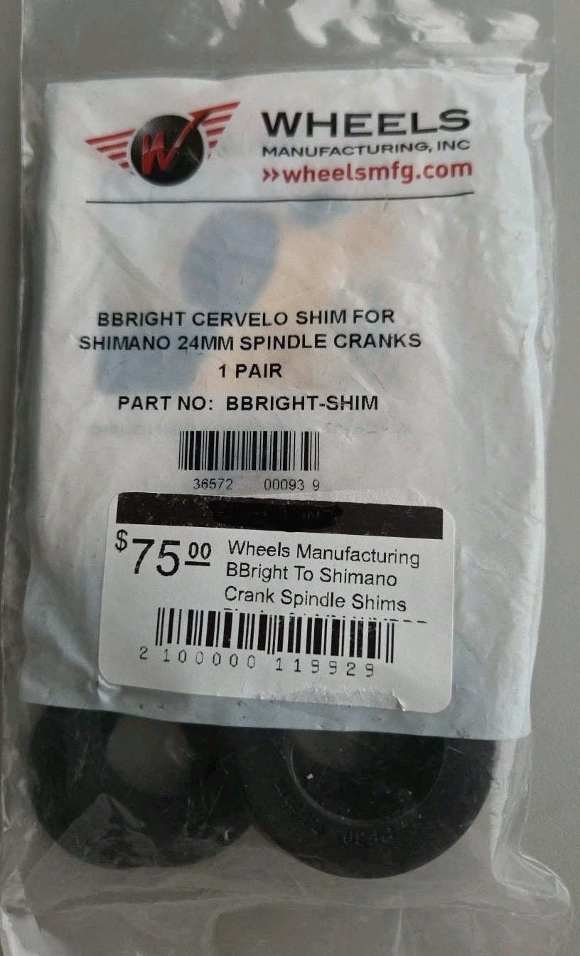 Wheels Manufacturing BBright To Shimano Crank Spindle Shims Black – 24 MM…