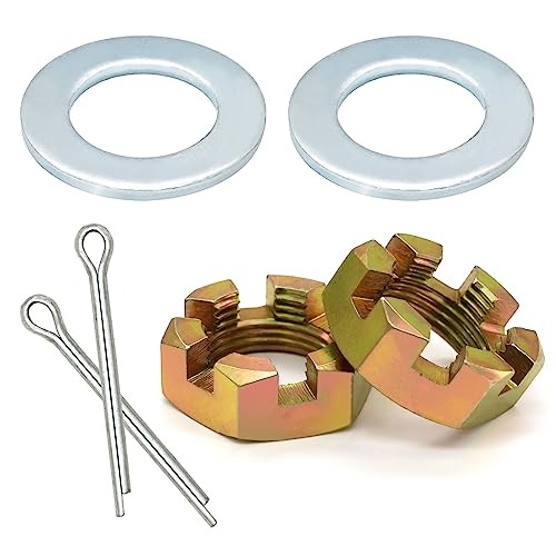 2 Sets Trailer Nut Kit for 1″ Shaft Spindle, Includes 1″ Shaft Spindle Nuts 1″